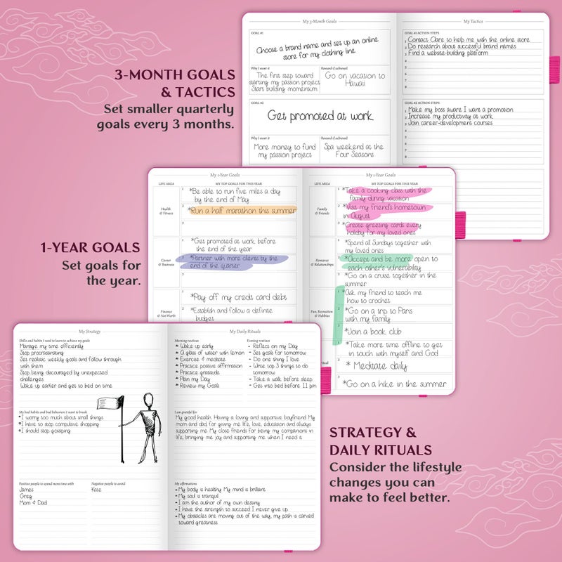 Legend Planner â€“ Weekly & Monthly Life Planner to Hit Your Goals & Live Happier. Organizer Notebook & Productivity Journal. A5 (Hot Pink) - Image 5